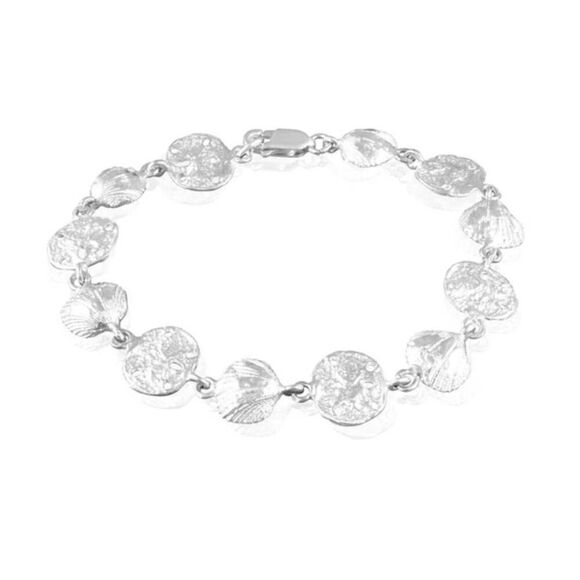 NEW~925 Sterling Silver Seashell & Sand Dollar Link Tennis Bracelet - Picture 6 of 6